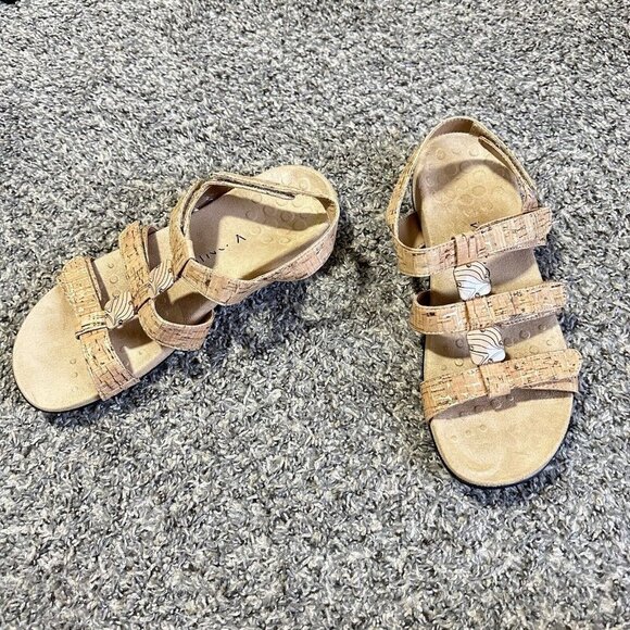Vionic Women's Amber Backstrap Sandals w/Arch Support Gold Cork US 9 - Picture 2 of 9